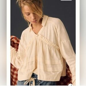 Anthropology, pilcro Ruffle voluminous, top size, large.